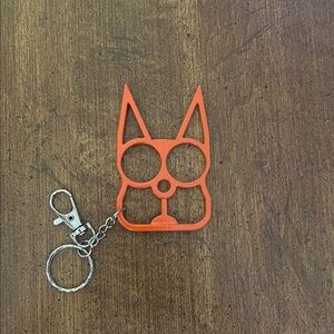 Orange Cat-Shaped Self Defense Keychain-5 Available in Orange